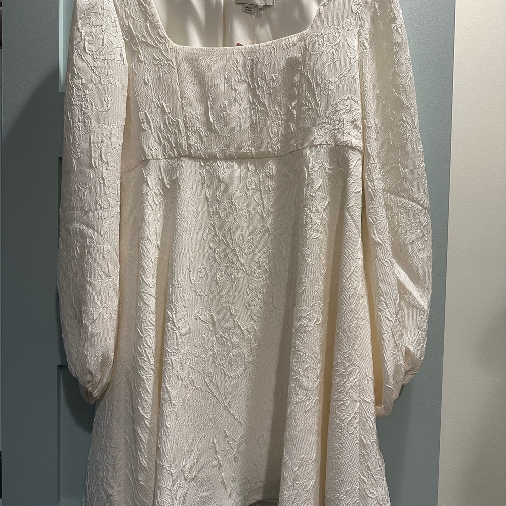 Anthropologie Cream Lace Mini Dress